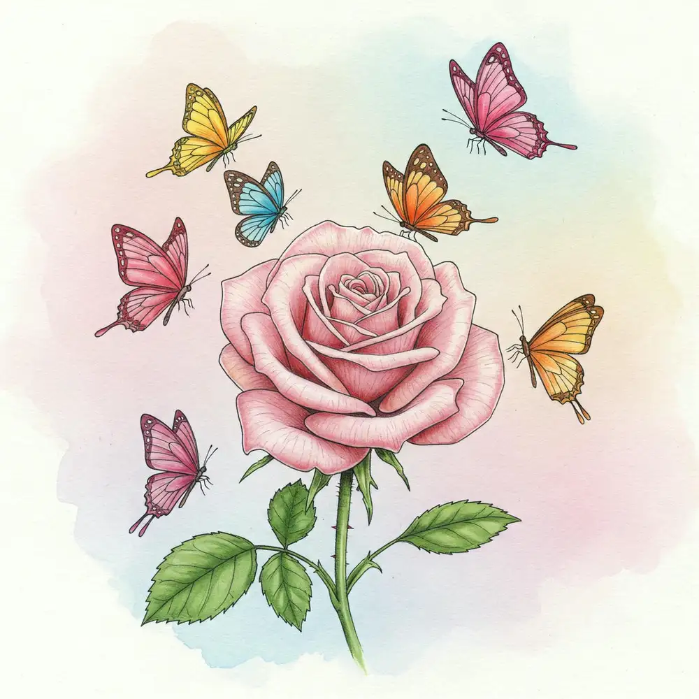 tranh vẽ hoa hồng đẹp tinh tế