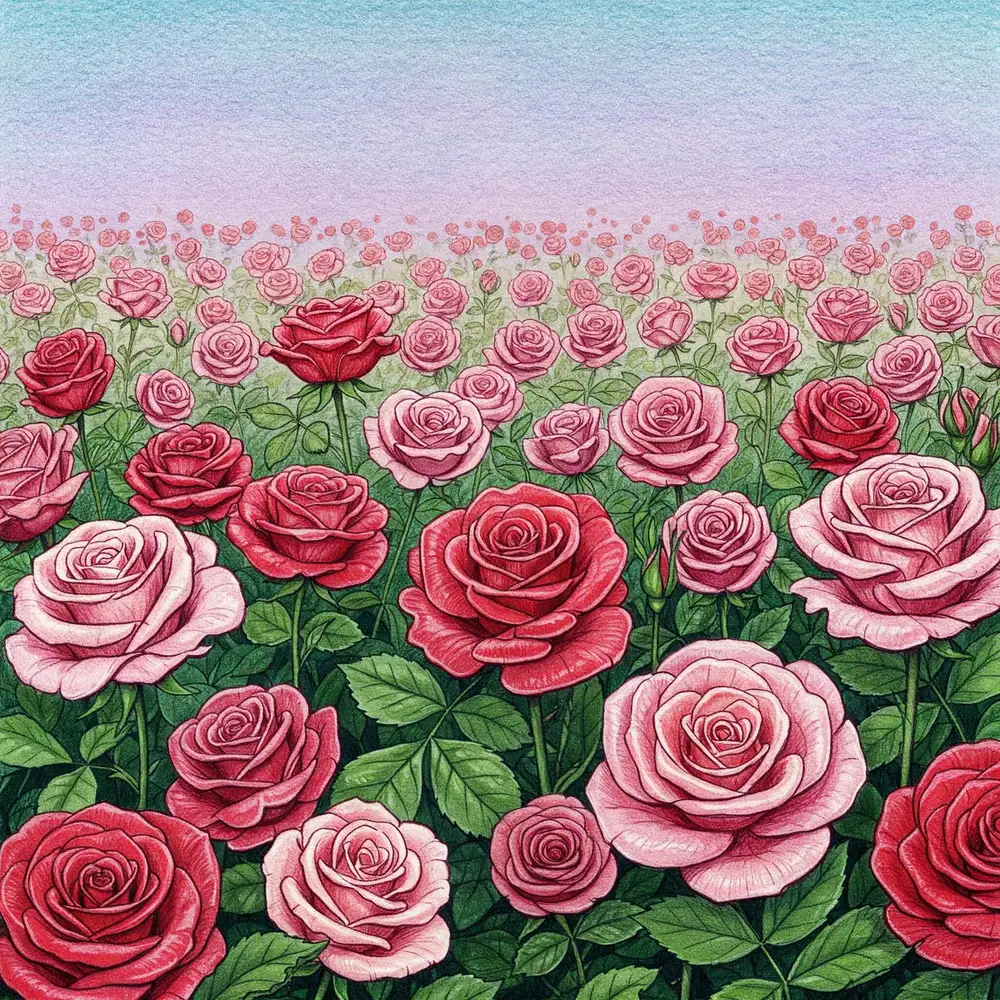 tranh vẽ hoa hồng đẹp lôi cuốn