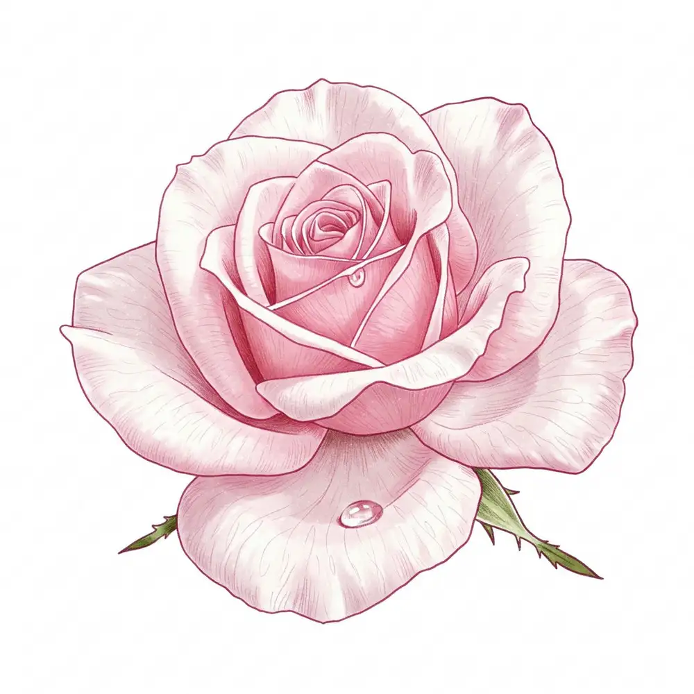 vẽ tranh hoa hồng đơn giản