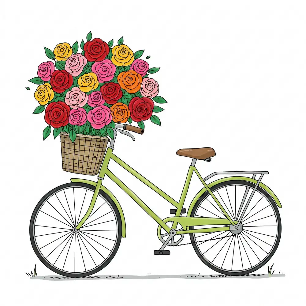 tranh vẽ hoa hồng đơn giản và ý nghĩa