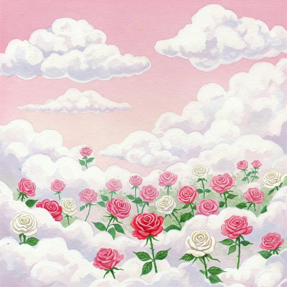 tranh vẽ hoa hồng đẹp dùng để trang trí