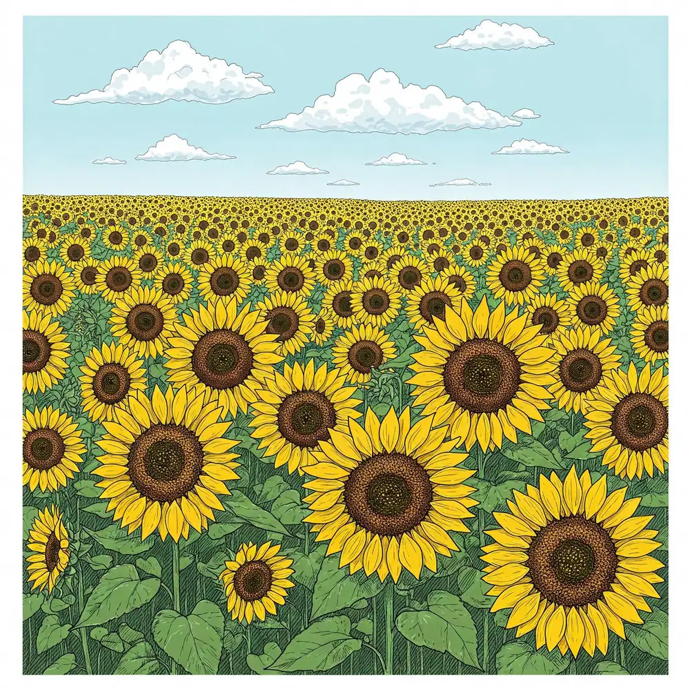 hình vẽ hoa hướng dương đẹp, rõ nét