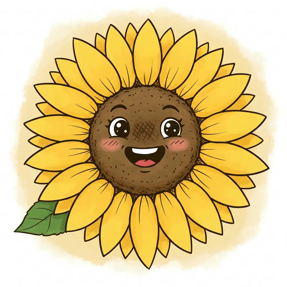 hình vẽ hoa hướng dương sống động