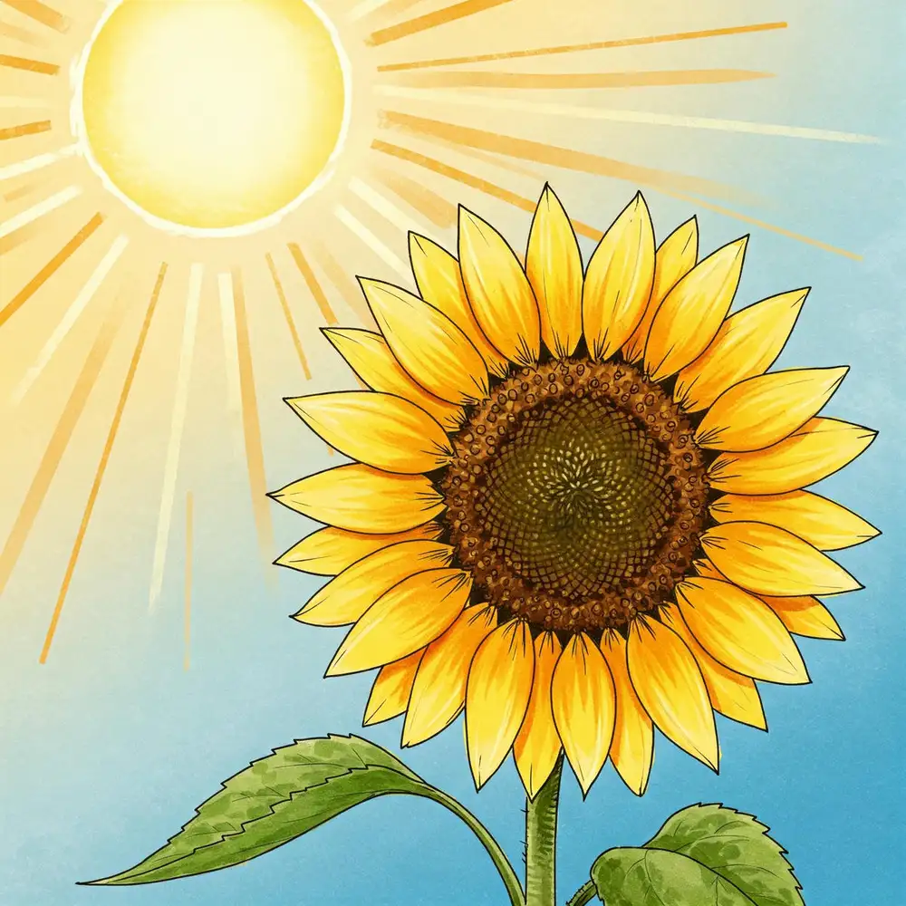 vẽ tranh hoa hướng dương nhẹ nhàng