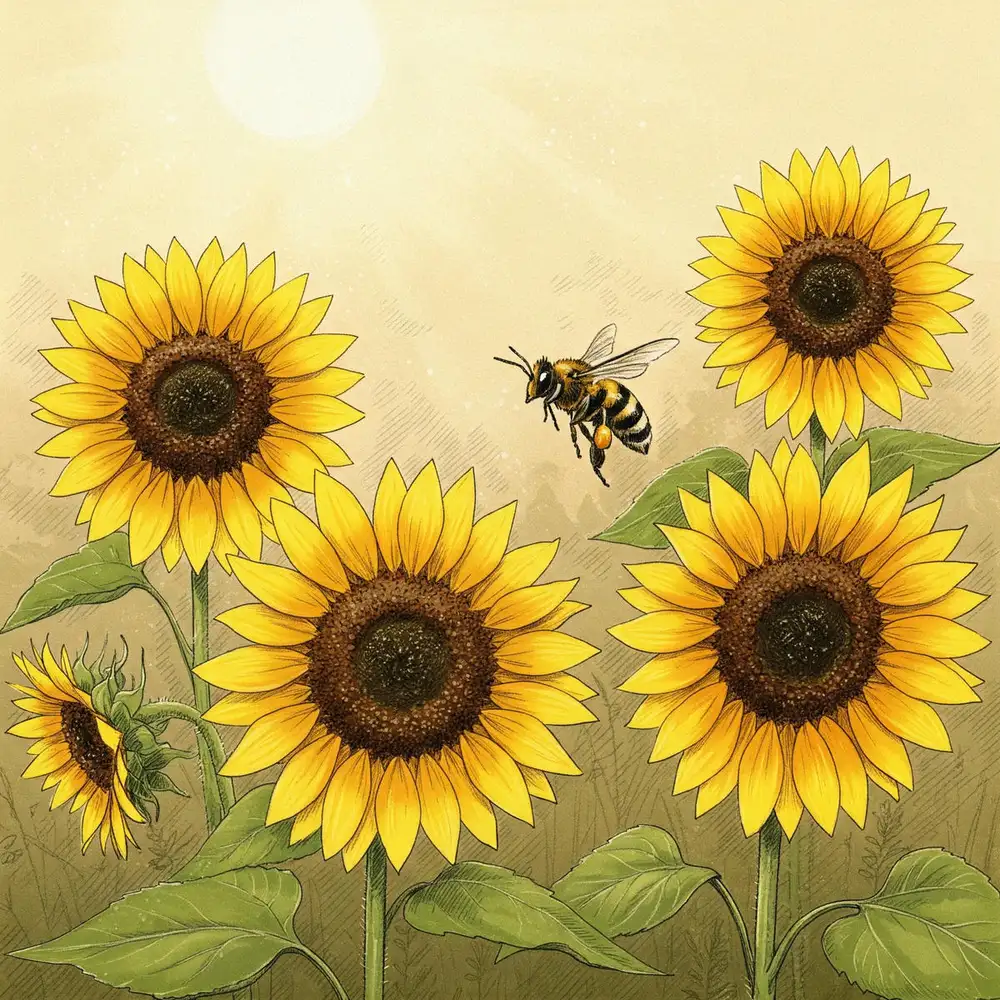 tranh vẽ hoa hướng dương sáng tạo