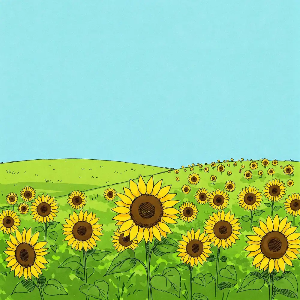 vẽ tranh hoa hướng dương đẹp tự nhiên