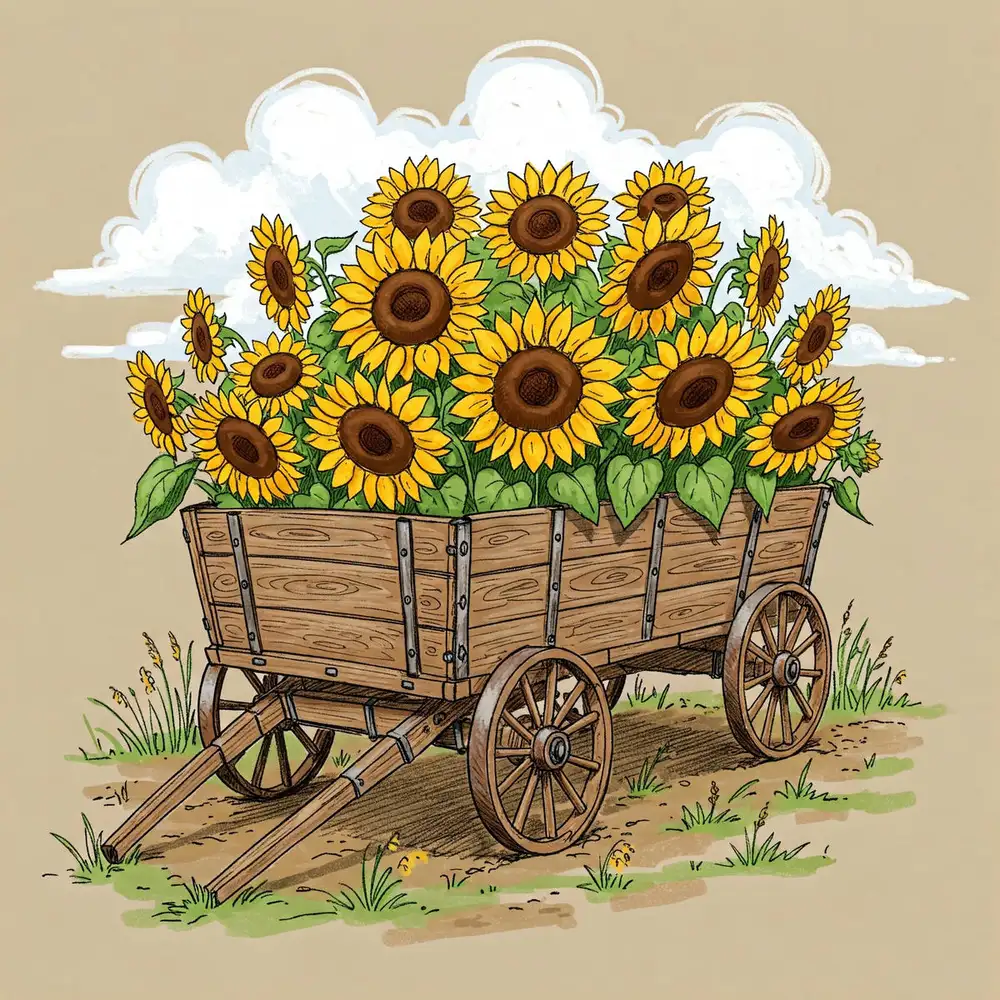 vẽ tranh hoa hướng dương sinh động