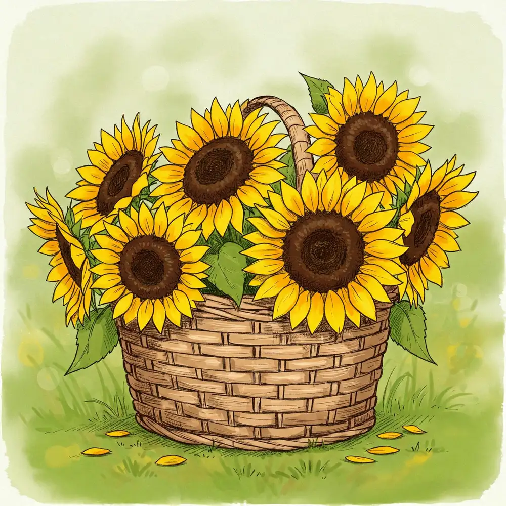 tranh vẽ hoa hướng dương thanh thoát