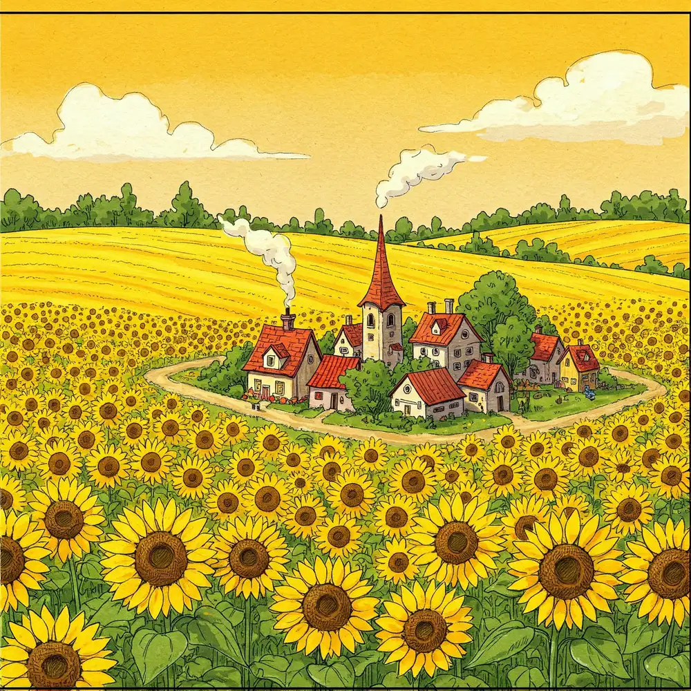 vẽ tranh hoa hướng dương mộc mạc