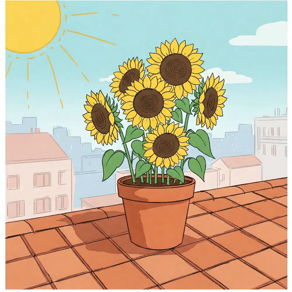 tranh vẽ cánh đồng hoa hướng dương rực rỡ