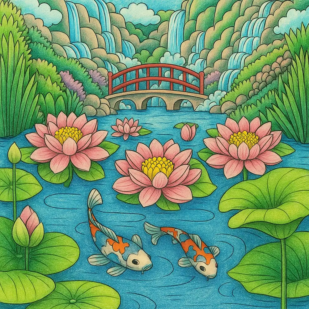 tranh vẽ hoa sen tinh xảo 