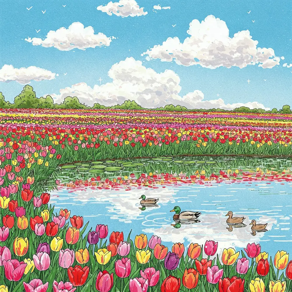 Ý nghĩa biểu tượng của hoa tulip trong tranh vẽ