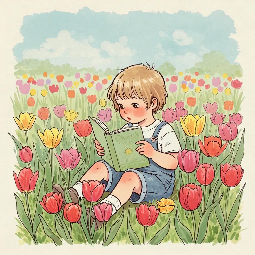 vẽ tranh hoa tulip tinh xảo sắc nét từng chi tiết 