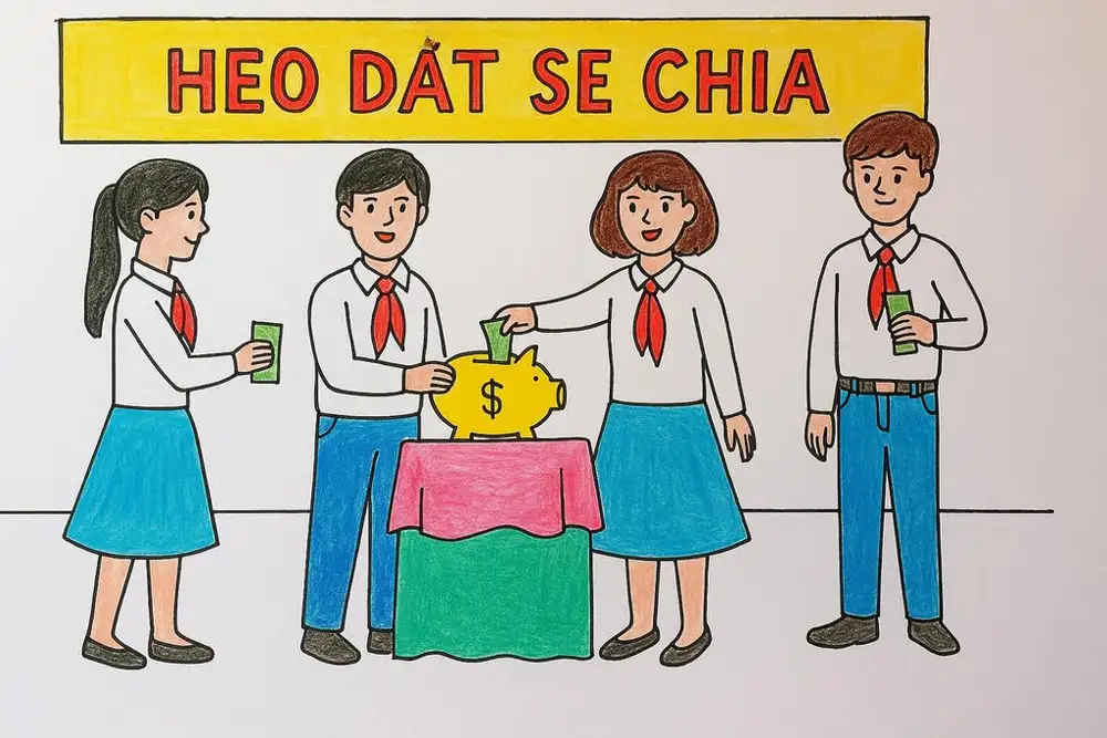 tranh hoạt động từ thiện vì cộng đồng 