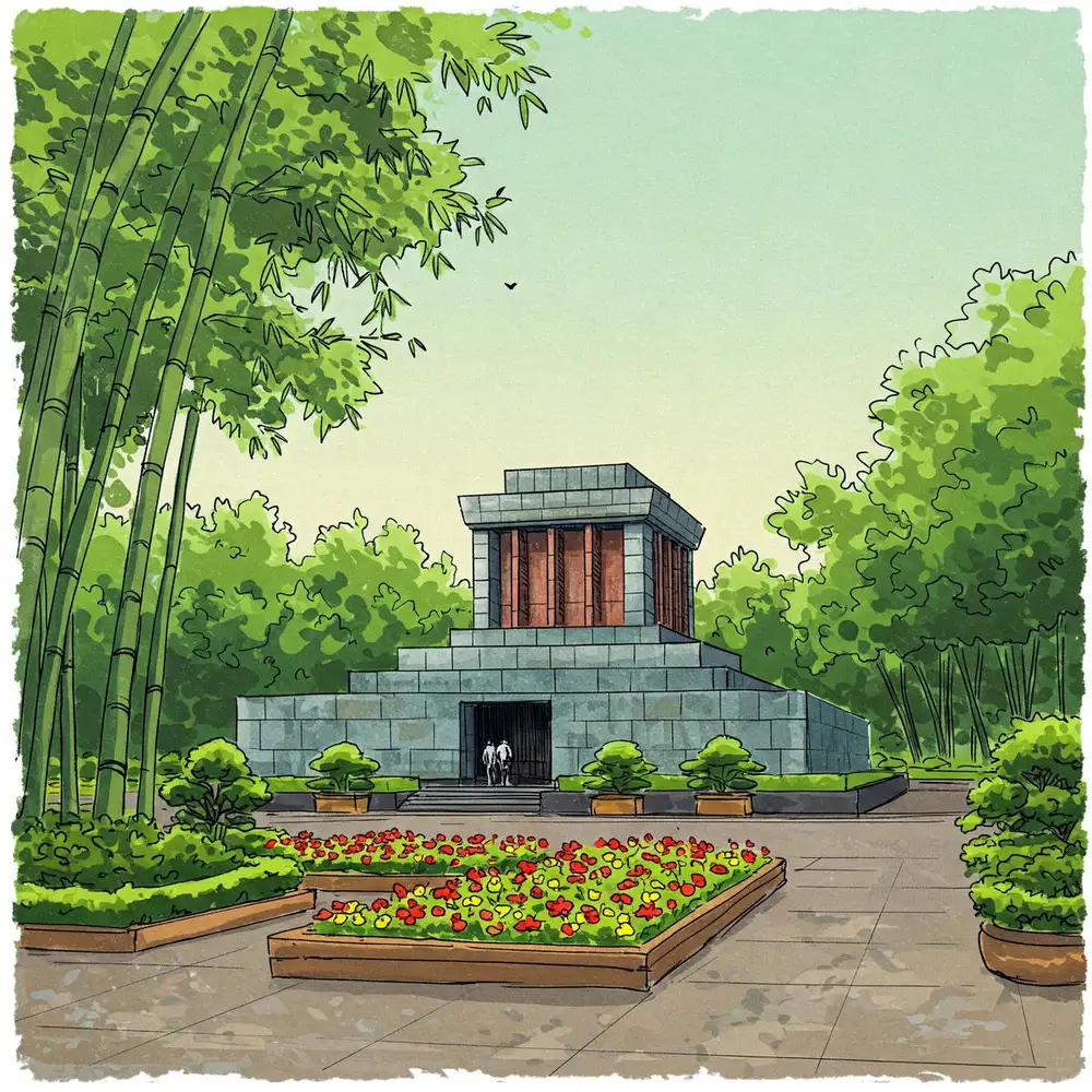 tranh phác họa lăng bác đẹp nhất
