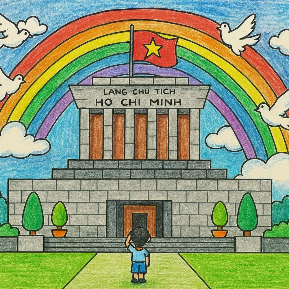tập tô tranh phong cảnh lăng bác hồ 