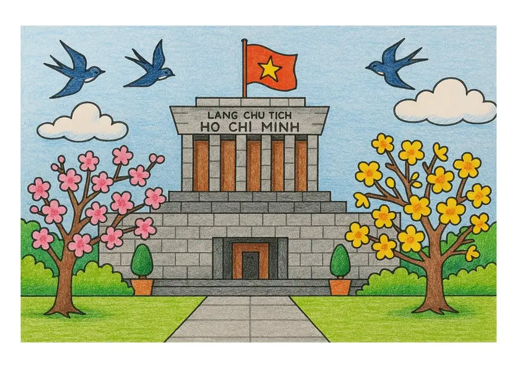 tranh tô màu lăng bác cho thiếu nhi 