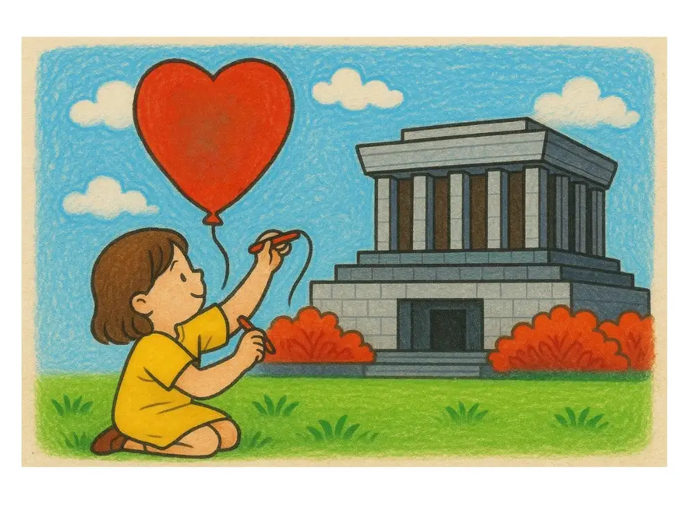 tranh phong cảnh lăng bác hồ đẹp nhất 