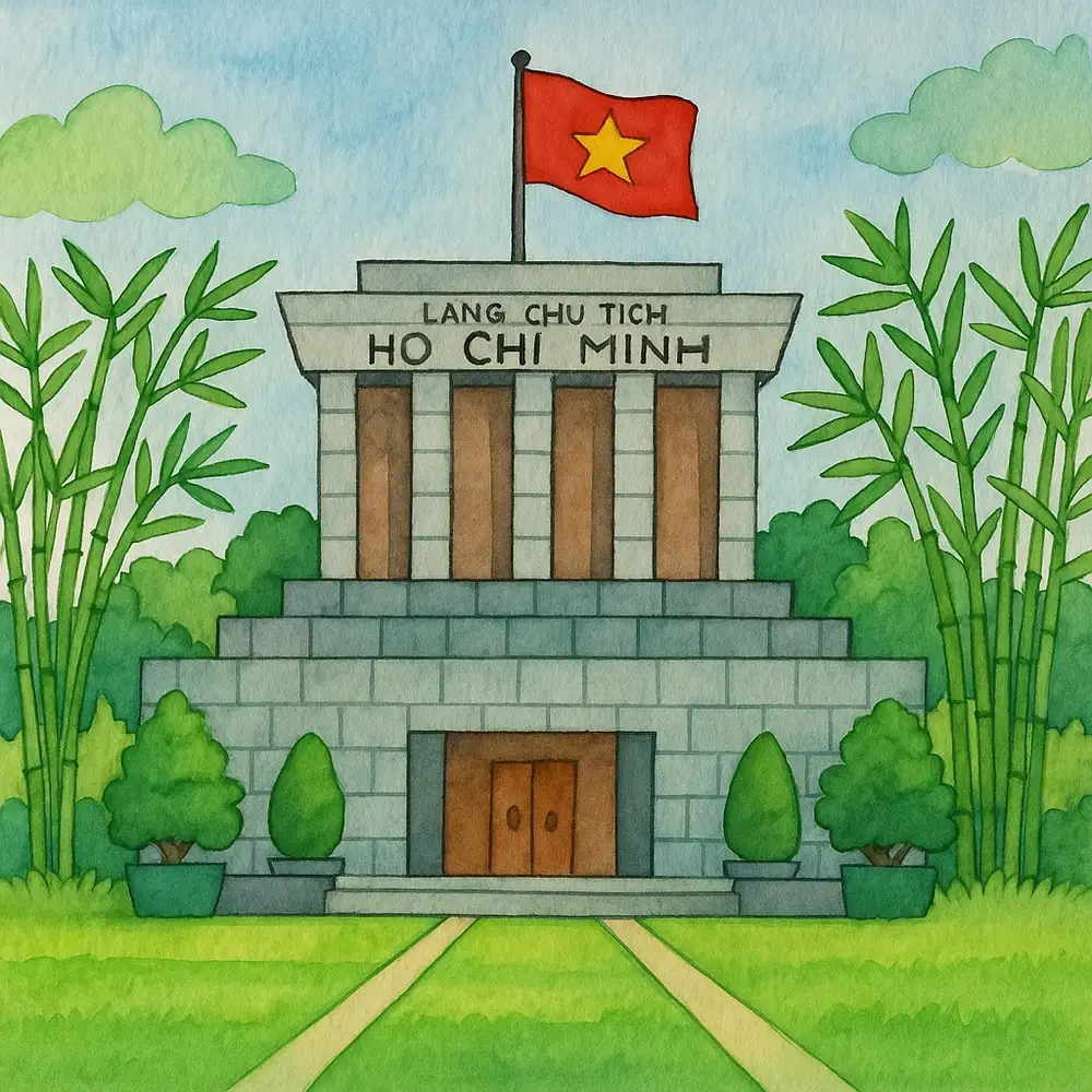 hình vẽ lăng bác hồ đẹp và đơn giản 