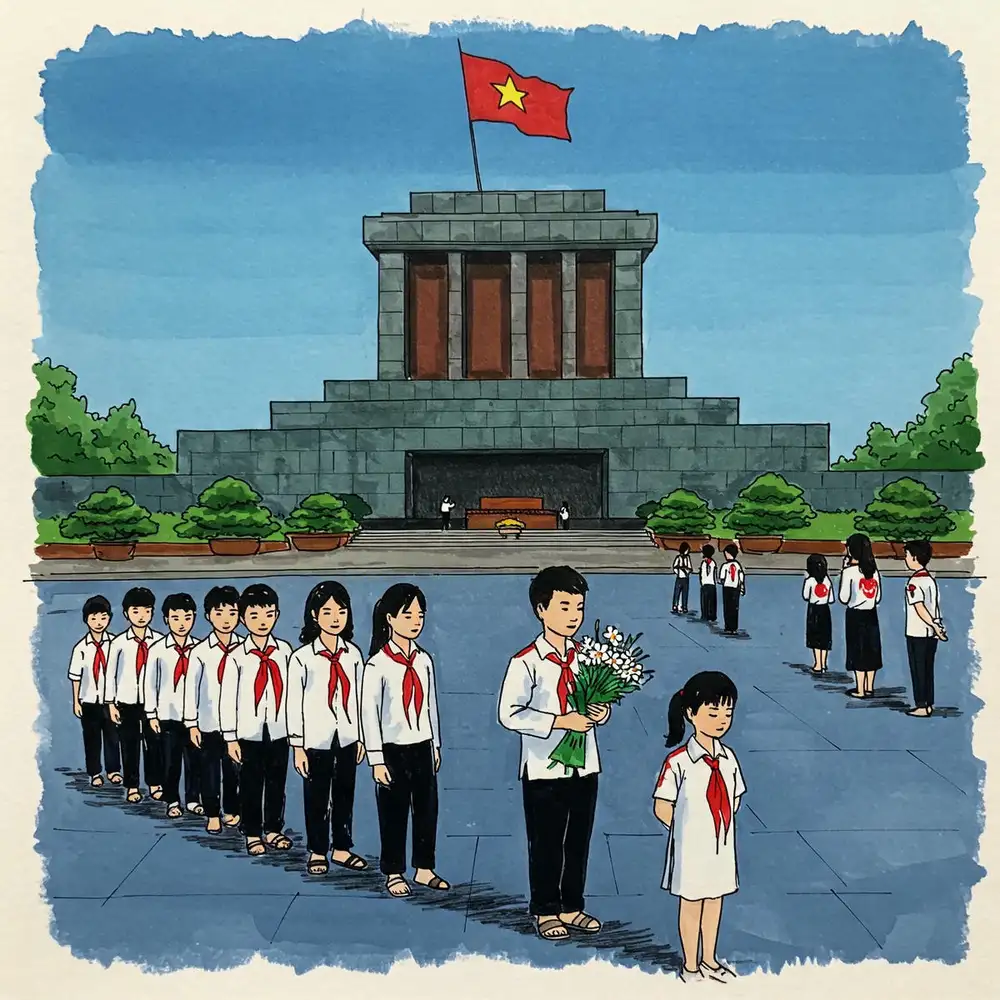 vẽ lăng bác hồ đơn giản dành cho học sinh 