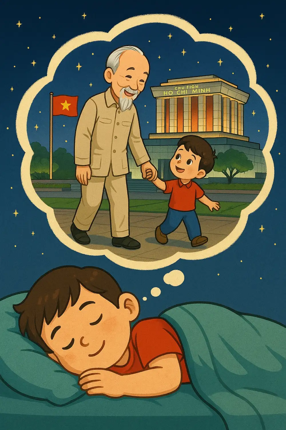 hình ảnh minh họa lăng bác trong tranh vẽ 