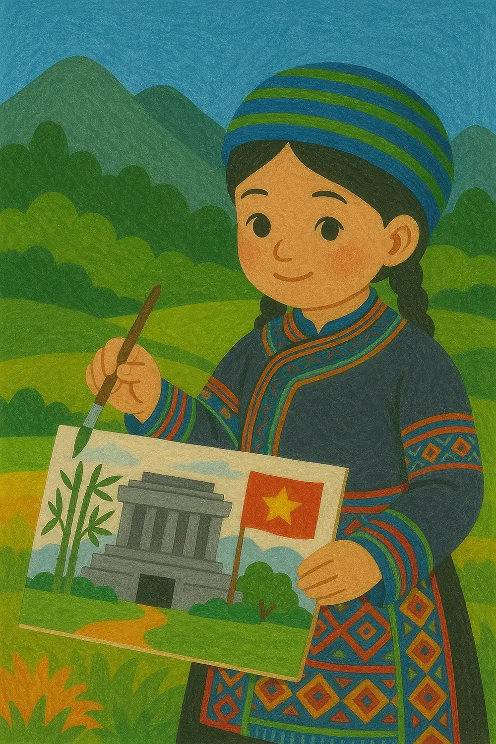 tranh tô màu lăng bác hồ 