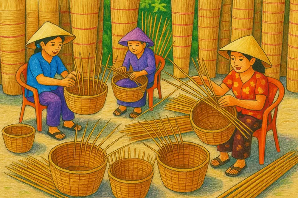 tranh vẽ nghề truyền thống Việt 