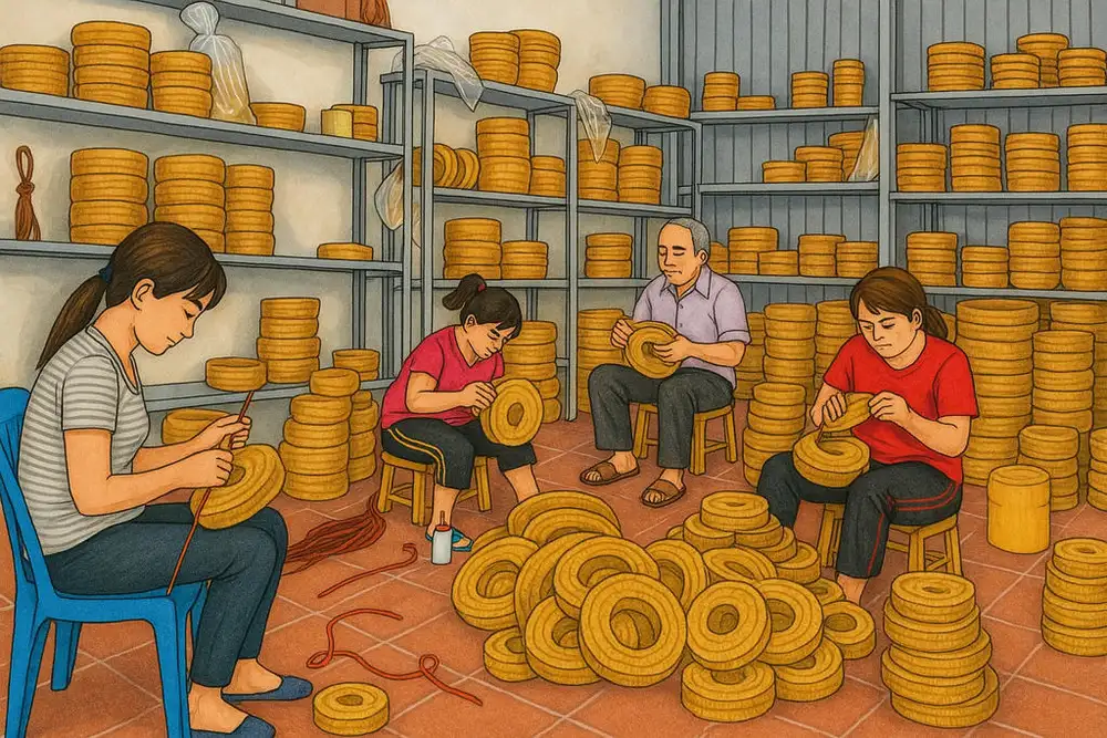 tranh vẽ nghề thợ mộc truyền thống tại Việt Nam 