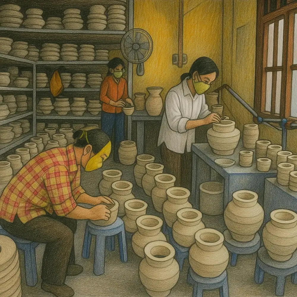 vẽ tranh về làng nghề truyền thống đặc sắc 