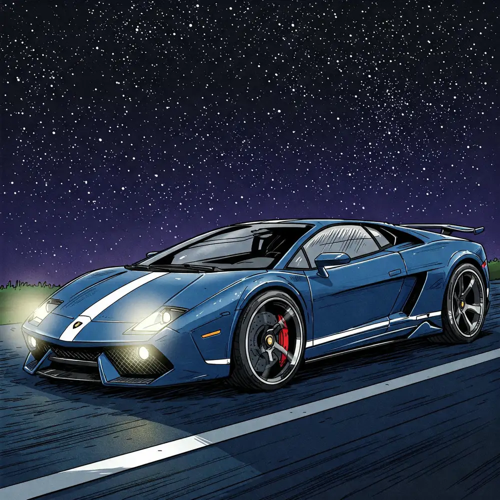 ô tô mơ ước tranh vẽ siêu xe lamborghini độc đáo 