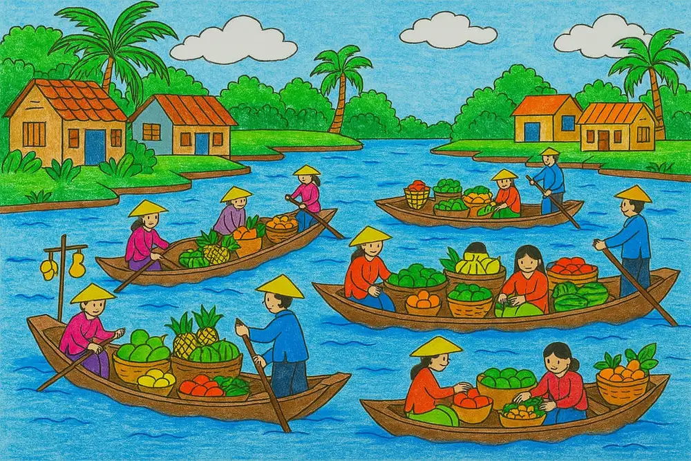 vẽ tranh phong cảnh đơn giản lớp 9 dễ thực hiện 