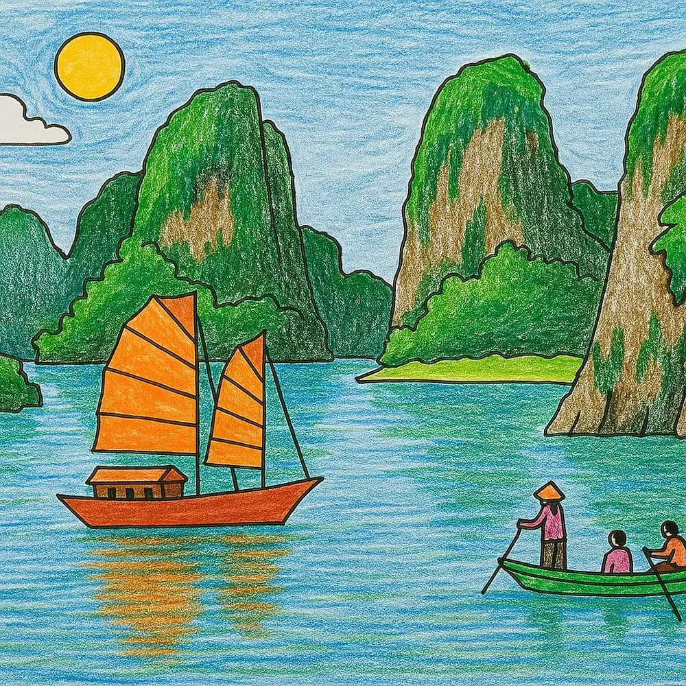 vẽ tranh phong cảnh lớp 5 dễ hiểu, sáng tạo 