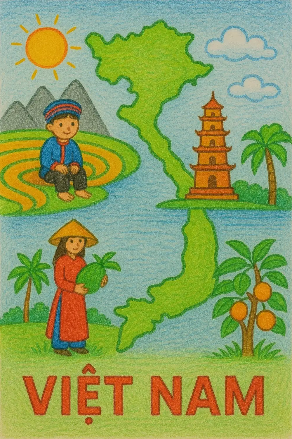 quê hương tranh vẽ đầy cảm xúc 