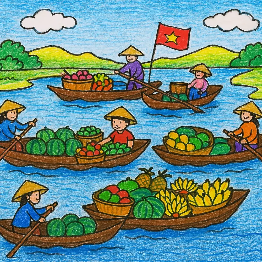 quê hương tranh vẽ mang đậm nét truyền thống 