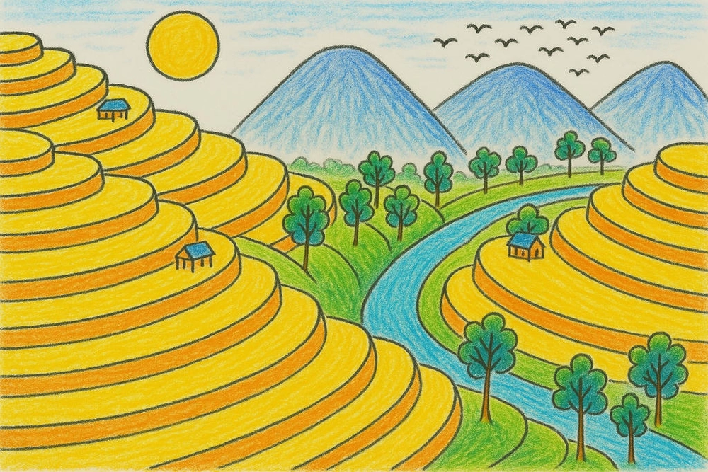 tranh thiên nhiên dễ vẽ 