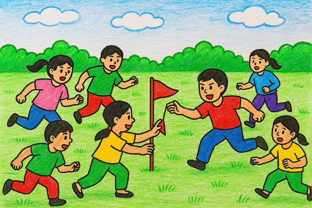 tranh vẽ trò chơi dân gian lớp 6 sinh động 
