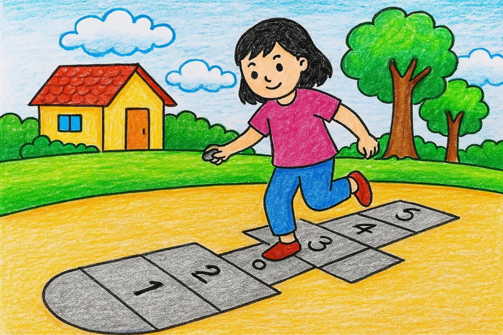 tranh vẽ trò chơi dân gian lớp 7 đẹp, sáng tạo 