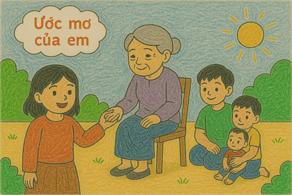 tranh vẽ ước mơ tương lai rực rỡ 