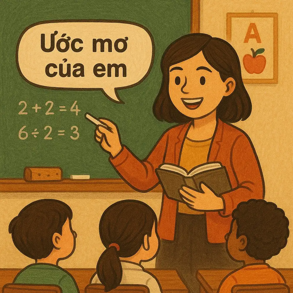 tranh vẽ ước mơ của em với khát vọng lớn lao 