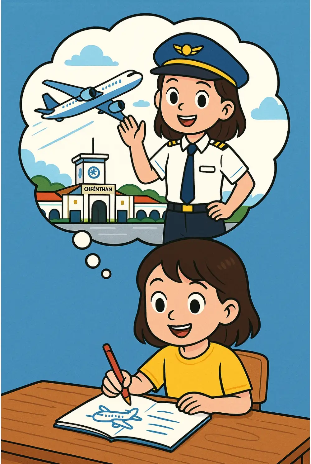 tranh vẽ ước mơ tương lai đầy hứa hẹn 