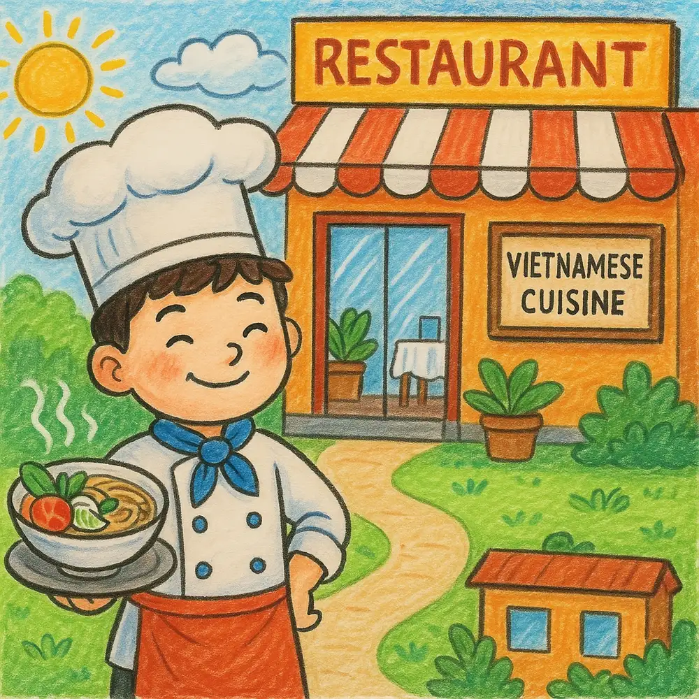ước mơ tranh vẽ đầu bếp ngộ nghĩnh 