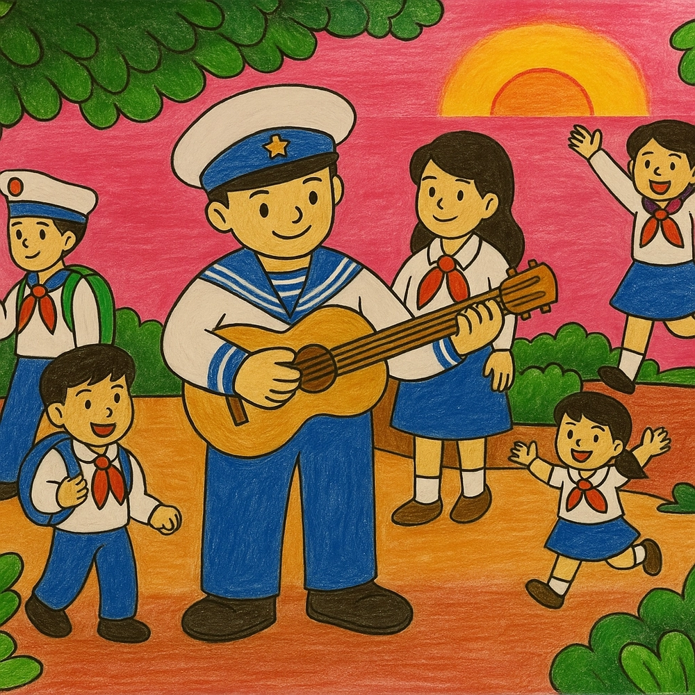 tranh vẽ biển đảo quê hương gần gũi 