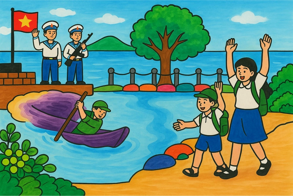 tranh vẽ biển đảo việt nam lớp 4 chủ quyền 
