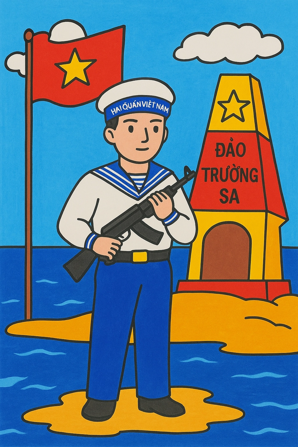 tranh vẽ biển đảo quê hương thân thương 