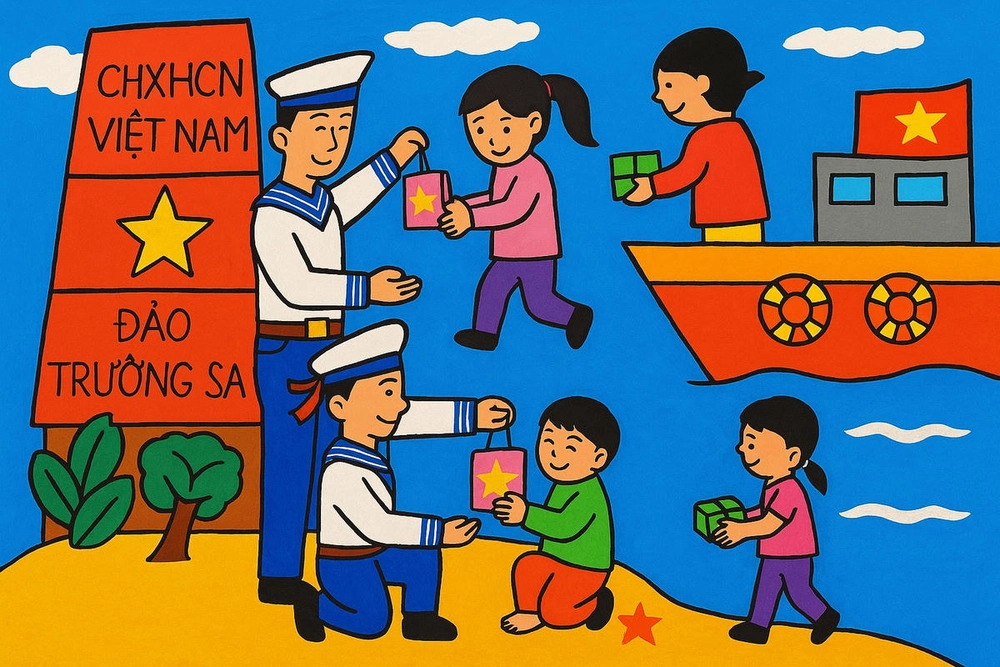 tranh vẽ về biển đảo việt nam đẹp 