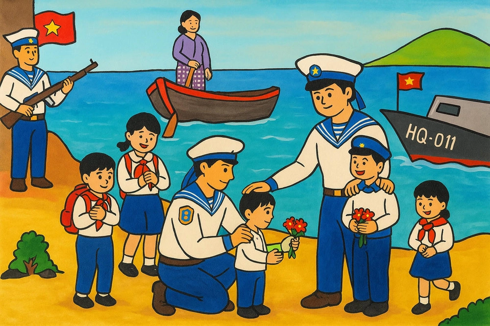 tranh vẽ biển đảo quê hương ý nghĩa 