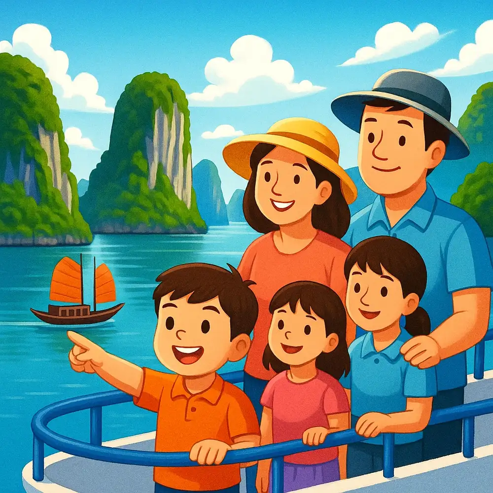 tranh vẽ vịnh hạ long theo phong cách trừu tượng 