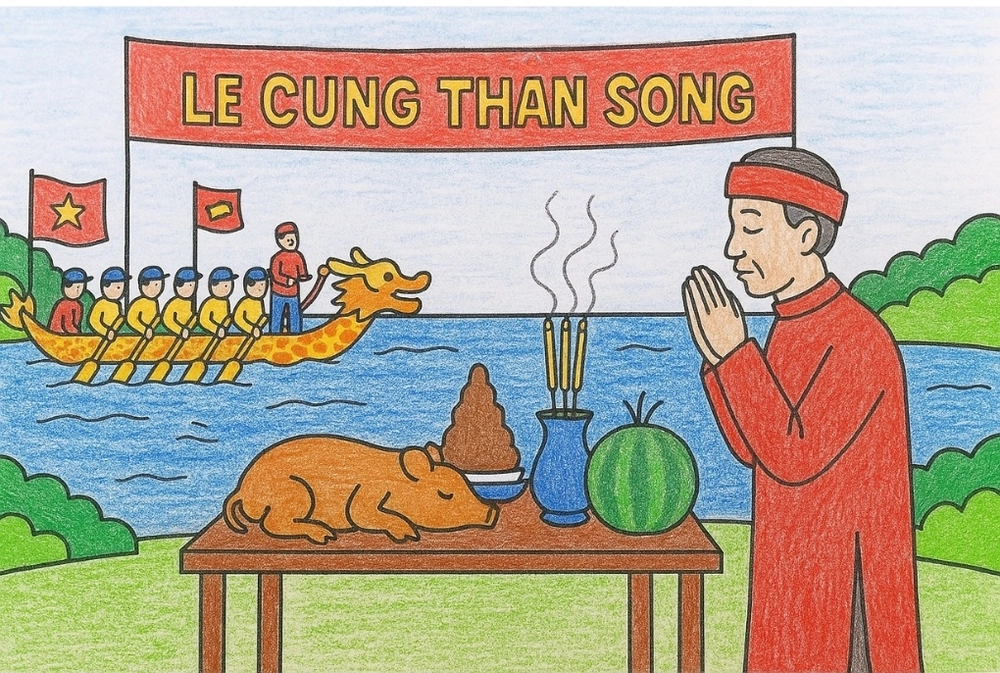 vẽ tranh đề tài đua thuyền quê hương 