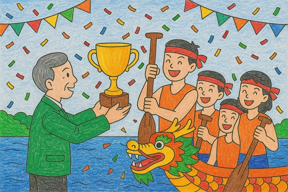tranh vẽ đua thuyền ngày hội xuân 