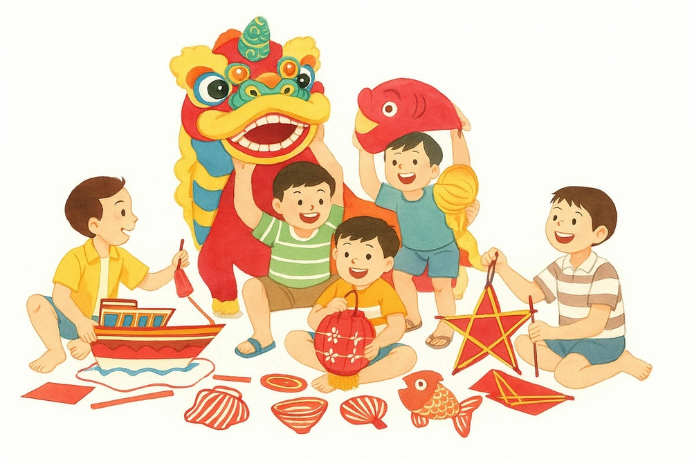 vẽ tranh đề tài lễ hội trung thu cho học sinh 